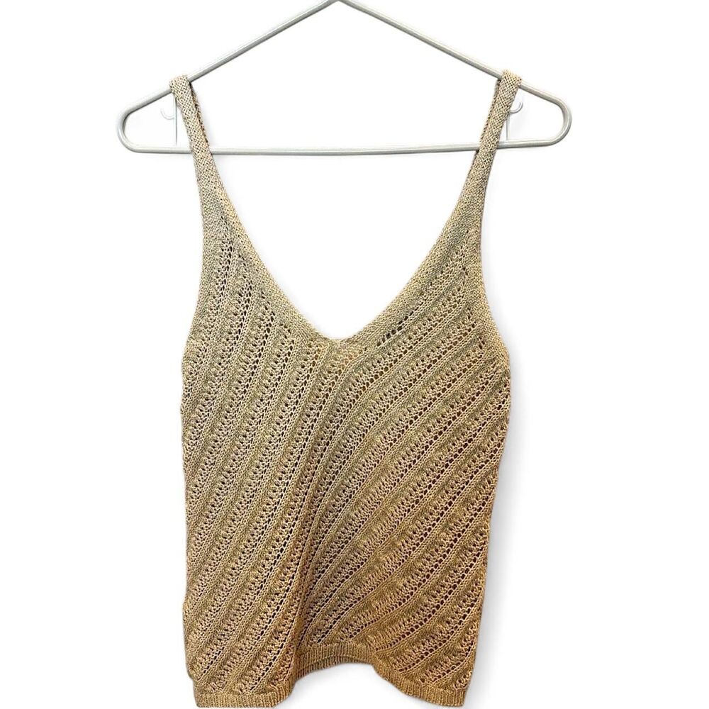 Mng-casual Women's Gold and Tan Vest